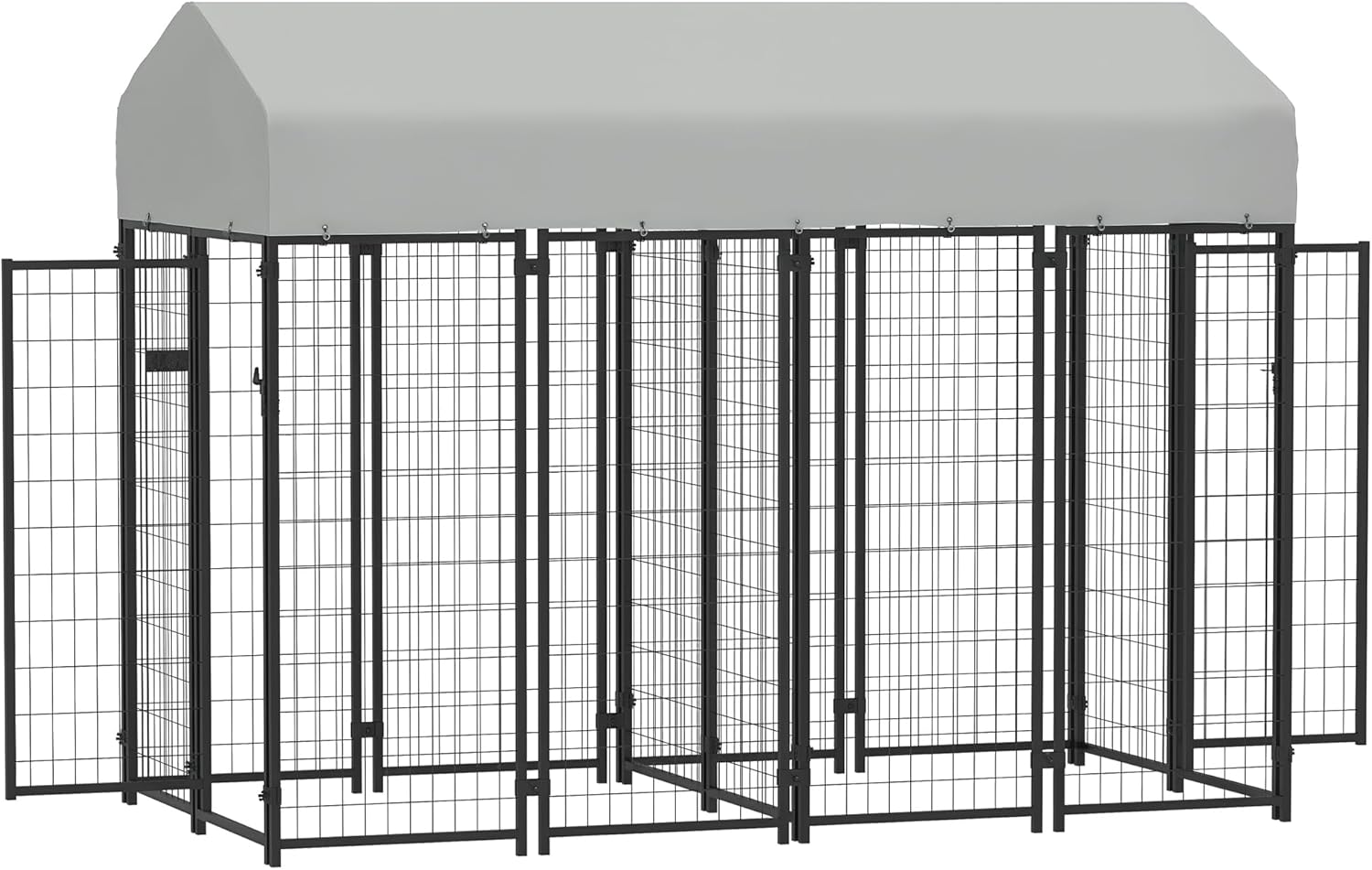 PawHut outdoor dog kennel with waterproof cover and welded wire construction