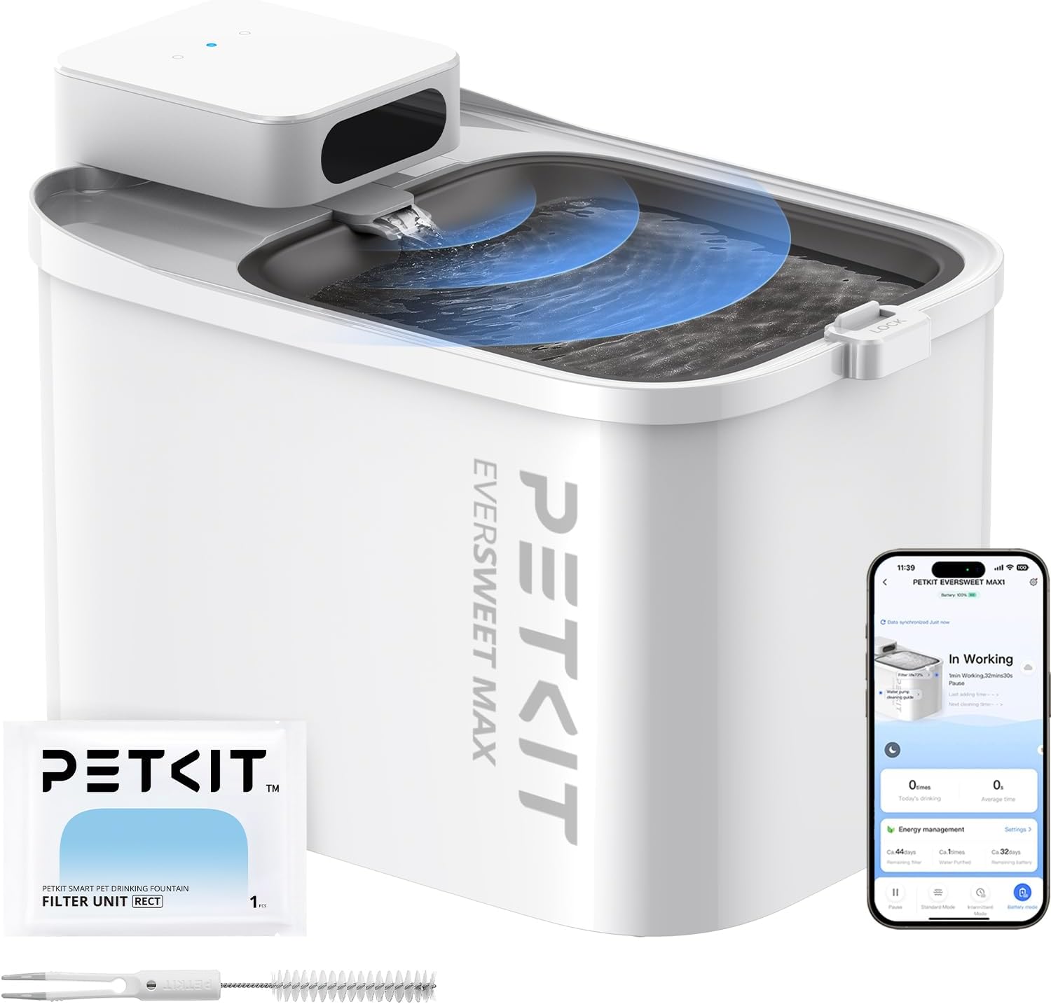 PetKit Eversweet 3 Pro smart cat fountain with LED indicators