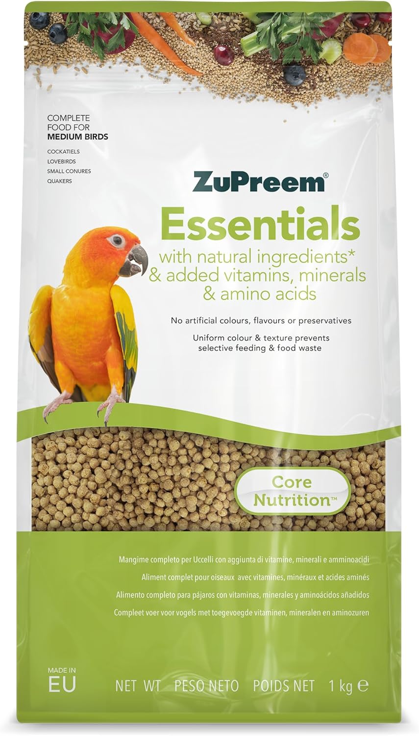 Zupreem Natural Medium Bird Food pellets for cockatiels